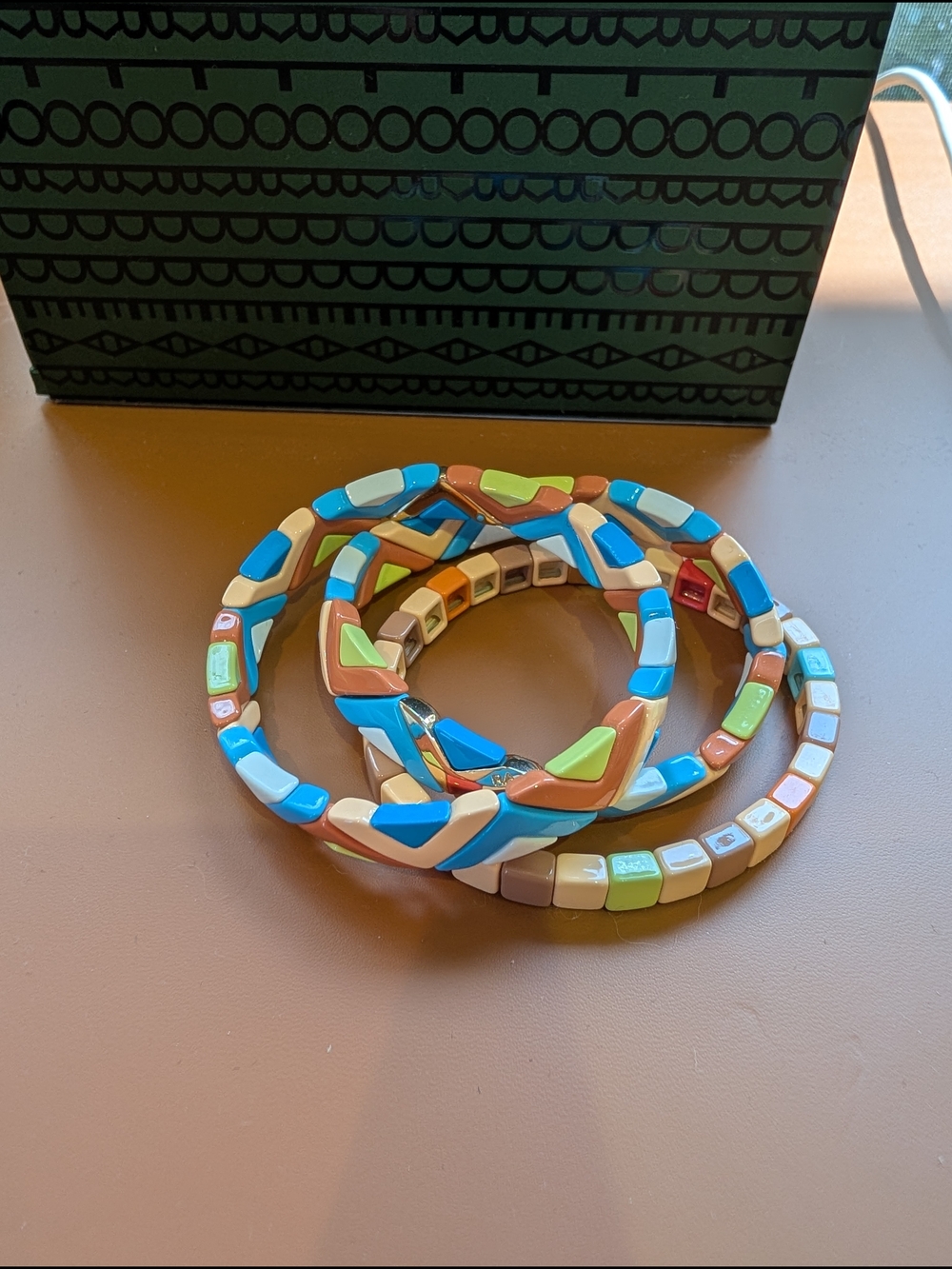 Roxanne Assoulin Colorful Enamel Tile Stretch Bracelet Set